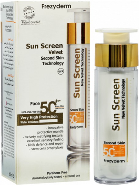 SUN SCREEN VELVET FACE 50 ml - SPF 50 - FREZYDERM