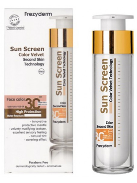 SUN SCREEN COLOR VELVET FACE 50 ml - SPF 30 - FREZYDERM