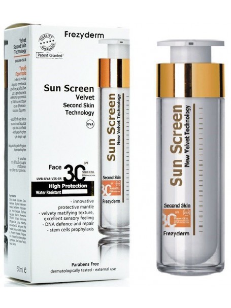 SUN SCREEN VELVET FACE 50 ml - SPF 30 - FREZYDERM