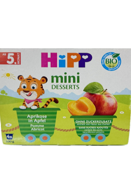 HIPP MINI DESSERTS APRIKOSE IN APFEL 4x100g
