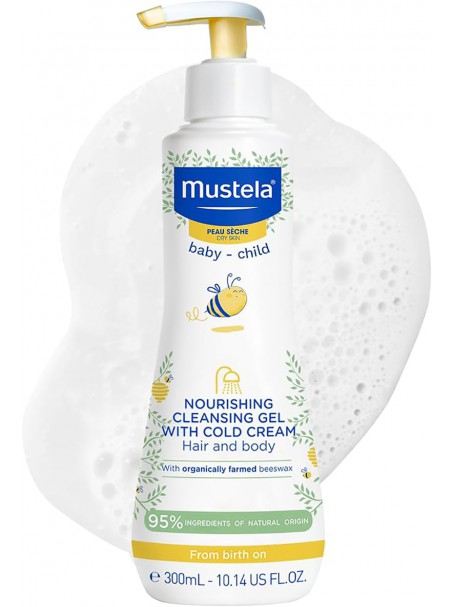 MUSTELA NOURISHING CLEANSING GEL WITH COLD CREAM HAIR AND BODY 300ml