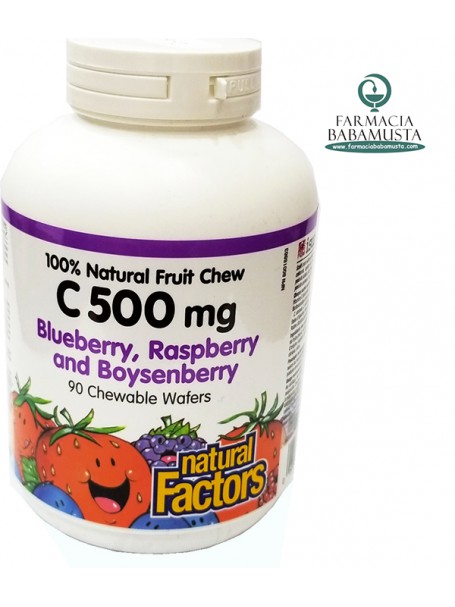 VITAMIN C 500 mg X 90 TABLETA TË PËRTYPSHME - NATURAL FACTORS