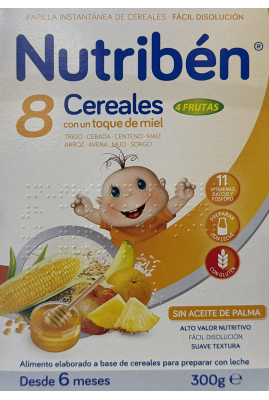 NUTRIBEN 8 CEREALES CON UN TOQUE DE MIEL 4 FRUTAS