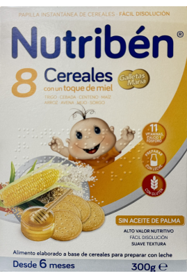 NUTRIBEN 8 CEREALES CON UN TOQUE DE MIEL GALLETAS MARIA