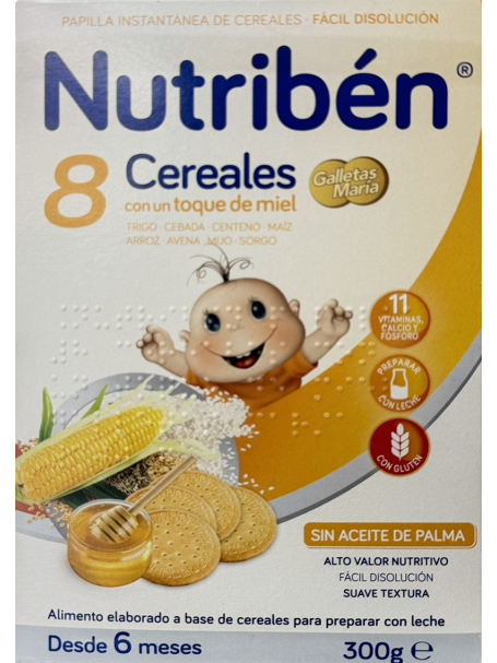 NUTRIBEN 8 CEREALES CON UN TOQUE DE MIEL GALLETAS MARIA