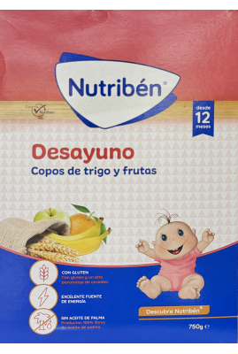 NUTRIBEN DESAYUNO COPOS DE TRIGO Y FRUTAS 750g