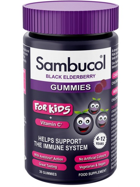 SAMBUCOL GUMMIES FOR KIDS + NATURAL VITAMIN C X 30 GUMMIES