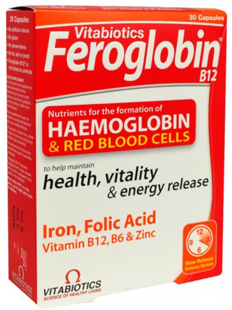 FEROGLOBIN B12  x 30 kapsula me clirim të ngadaltë - VITABIOTICS