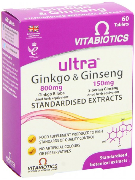 ULTRA GINKGO & GINSENG X 60 TAB - VITABIOTICS