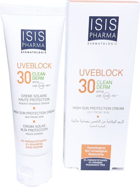 UVEBLOCK®	30 CLEAN DERM High sun protection cream SPF 30 40 ml - ISISPHARMA